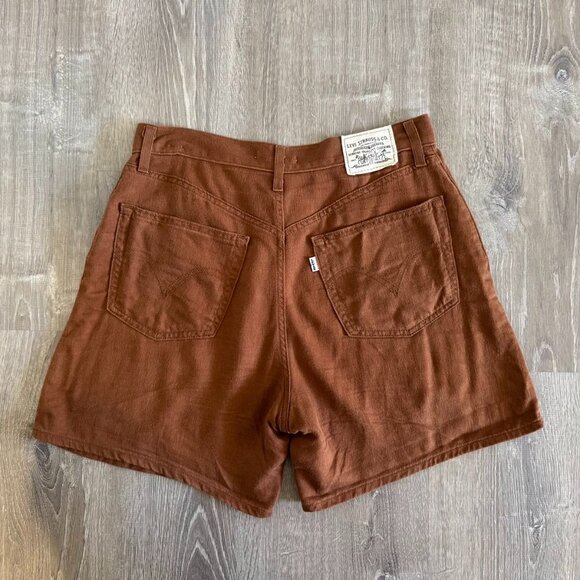 Levi's Premium High Rise Baggy Linen Blend Lightweight Women's Shorts | Size 29 - Picture 6 of 11